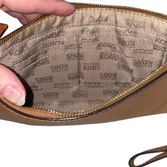 Michael Kors Acorn Sandrine Studded Saffiano Leather Wristlet - Picture 9 of 16